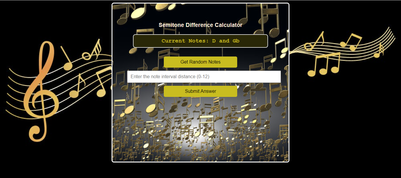 Screenshot of the Semitone Difference project